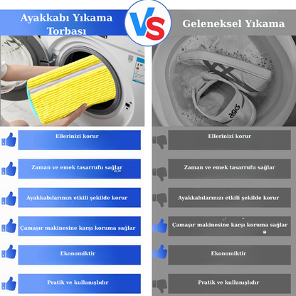 Ayakkabı Yıkama Torbası – Ayakkabı için Yırtılmaz Çamaşır Makinesi Filesi, Yıkanabilir